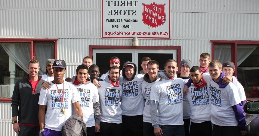 Students in the Service Learning program recently volunteered at the local Salvation Army store.